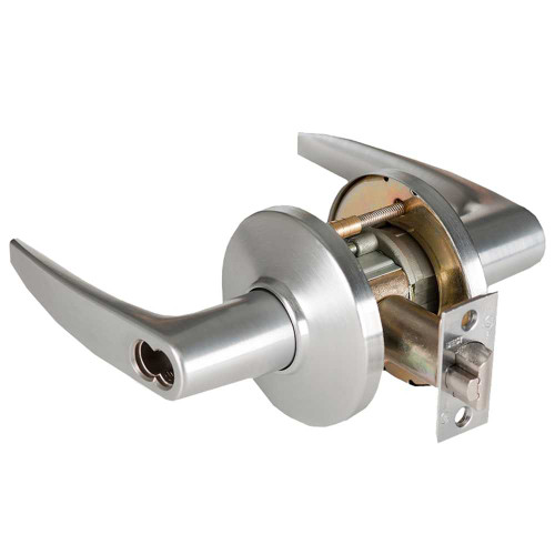 BEST 9K37D16DSTK626 Grade 1 Storeroom Cylindrical Lock 16 Lever D Rose SFIC Less Core Satin Chrome Finish 2-3/4 ANSI Strike Non-handed 9K37D16DSTK626