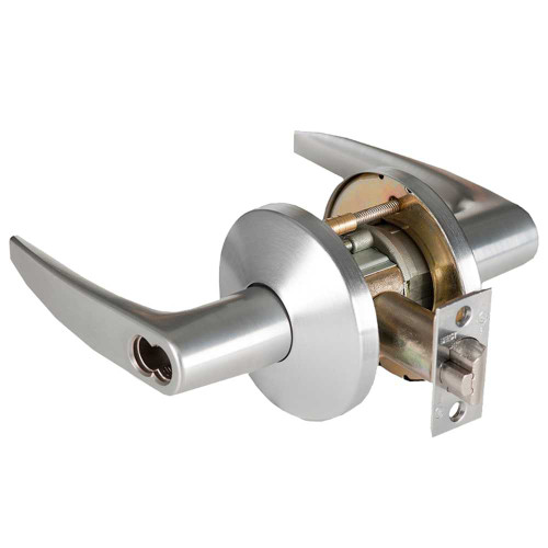 BEST 9K37D16LS3626 Grade 1 Storeroom Cylindrical Lock 16 Lever L Rose SFIC Less Core Satin Chrome Finish 4-7/8 ANSI Strike Non-handed 9K37D16LS3626