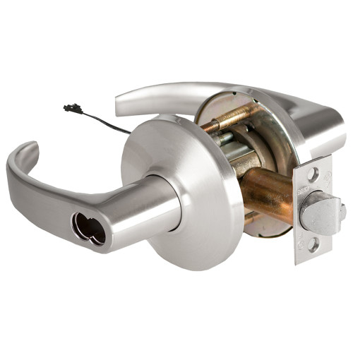 BEST 9KW37DEL14DS3626RQE Grade 1 Electric Cylindrical Lock Electronically Locked 2-3/4 Backset Fail Safe 24VDC 14D Design Request to Exit Satin Chrome
