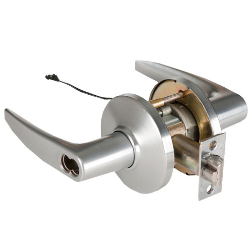 BEST 9KW37DEL16DS3626RQE Grade 1 Electric Cylindrical Lock Electronically Locked 2-3/4 Backset Fail Safe 24VDC 16D Design Request to Exit Satin Chrome