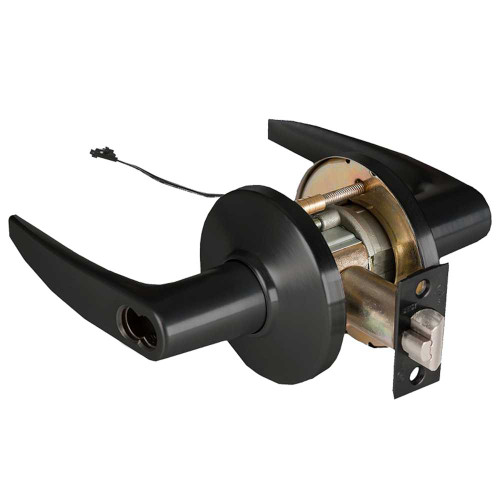 BEST 9KW37DEU16DS3622RQE Grade 1 Electric Cylindrical Lock Electronically Unlocked 2-3/4 Backset Fail Secure 24VDC 16D Design Request to Exit Flat Black 9KW37DEU16DS3622RQE