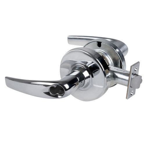 Schlage ND80BDEU ATH 625 RX Grade 1 Electrified Cylindrical Lock Storeroom Function 12-24V DC Fail Secure 2-3/4 Backset RX Athens Lever SFIC Prep Bright Chrome