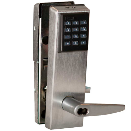 BEST 9KZ37DV16KPS3626 9KZ Keypad EZ Cylindrical Lock 2-3/4 Backset 7-Pin Housing; DV with Key Function Curved with No Return Keypad Trim ANSI Strike Satin Chrome 9KZ37DV16KPS3626