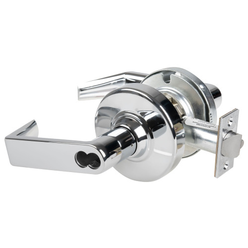 Schlage ND80BDEL RHO 625 Grade 1 Electrified Cylindrical Lock Storeroom Function 12-24V DC Fail Safe 2-3/4 Backset Rhodes Lever SFIC Prep Bright Chrome