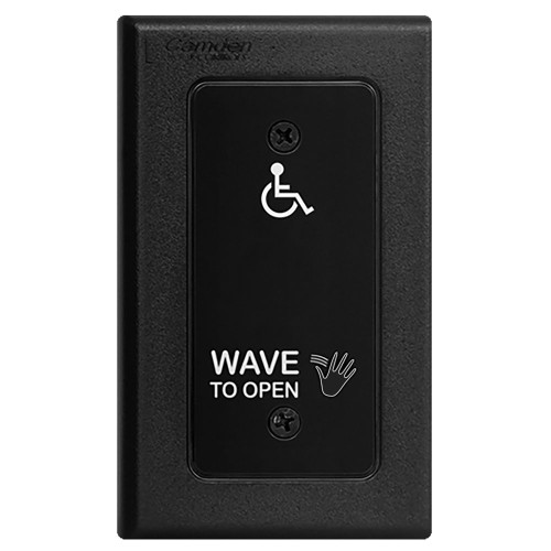 Camden CM-324/42 SureWave CM-324 Series Touchless Switch 1 to 30 Range 1 Relay Single Gang Hand Icon/'Wave to Open' Text/Wheelchair Symbol Faceplate Black Finish