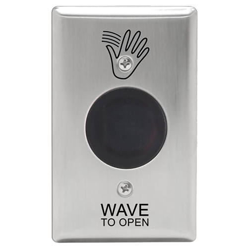 Camden CM-325/41S SureWave CM-325 Series Touchless Switch 2 to 18 Range 1 Relay Single Gang Stainless Steel Hand Icon/'Wave to Open' Text Faceplate Stainless Steel Finish