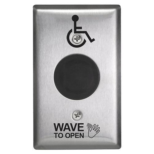 Camden CM-325/42S SureWave CM-325 Series Touchless Switch 2 to 18 Range 1 Relay Single Gang Stainless Steel Hand Icon/'Wave to Open' Text/Wheelchair Symbol Faceplate Stainless Steel Finish