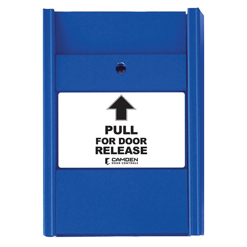 Camden CM-701U Pull Station Single Gang Mount Includes 1 N/C Switch Multiple Labels Blue Finish