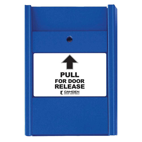 Camden CM-702U Pull Station Single Gang Mount Includes 2 N/C Switches Multiple Labels Blue Finish CM-702U