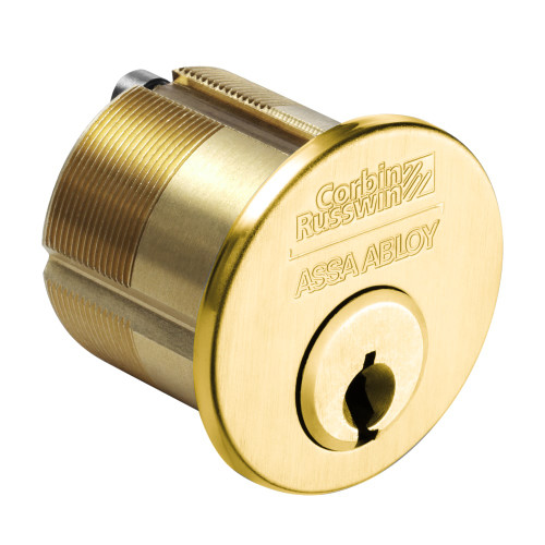 Corbin Russwin 1000-118-A01-6-981 605 1-1/8 In Mortise Cylinder 981 Keyway A01 Cloverleaf Cam Bright Brass