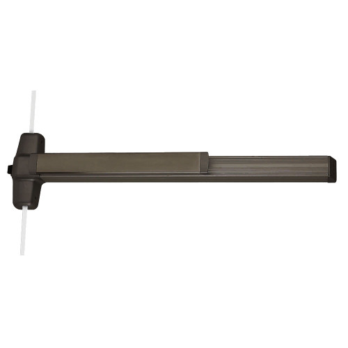 Von Duprin EL9957L-BE-18 4 643E LHR Grade 1 3 Point Exit Bar 48 Device 84 Door Height Passage Function 18 Lever with Escutcheon Electric Latch Retraction Less Dogging Aged Bronze Finish Field Reversible