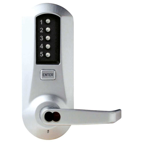 Kaba Simplex 5021BWL-26D-41 Cylindrical Combination Lever Lock 2-3/4 Backset 1/2 Throw Latch 6/7-Pin SFIC Prep Less Core Satin Chrome 5021BWL-26D-41