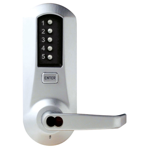 Kaba Simplex 5021RWL-26D-41 Cylindrical Combination Lever Lock 2-3/4 Backset 1/2 Throw Latch Sargent LFIC Prep Less Core Satin Chrome