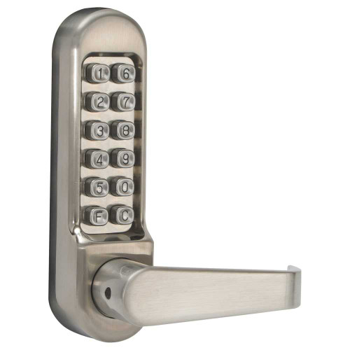 Kaba Simplex LD472-48-32D-41 Light Duty Pushbutton Lever Lock 2-3/4 Backset Passage Satin Stainless Steel LD472-48-32D-41
