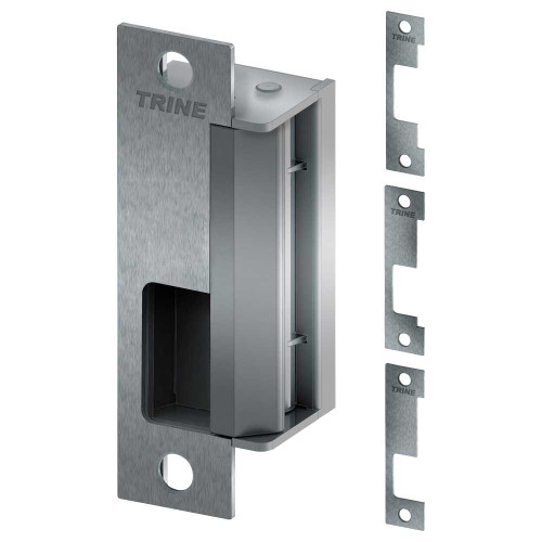 Trine 4100 US32D 4100 Series Electric Strike 12/24VDC 12-24VAC Fail Secure 4 4-7/8 x 1-1/4 Faceplates for Cylindrical and Mortise Locks Satin Stainless Steel 4100 US32D