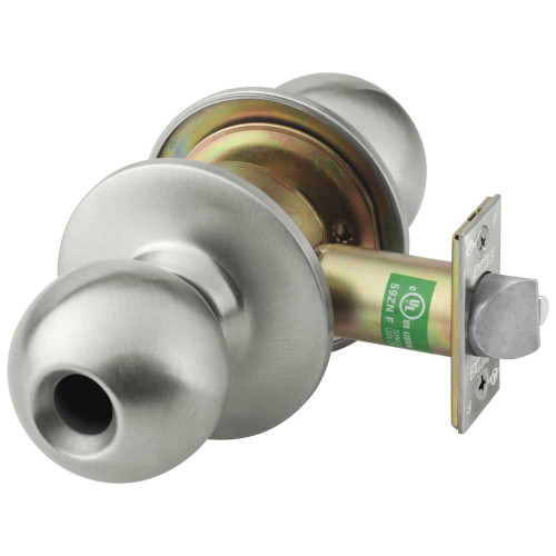 Corbin Russwin CK4351 GRD 630 LC Grade 1 Entrance/Office Cylindrical Lock Global Knob Conventional Less Cylinder Satin Stainless Steel Finish Non-handed CK4351 GRD 630 LC