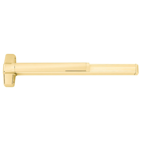Von Duprin RXQEL9949EO 4 US3 Grade 1 Concealed Vertical Cable Exit Bar 48 Device 82 to 96 Door Height Exit Only Motorized Latch Retraction Request to Exit Switch Less Dogging Bright Brass Finish Field Reversible