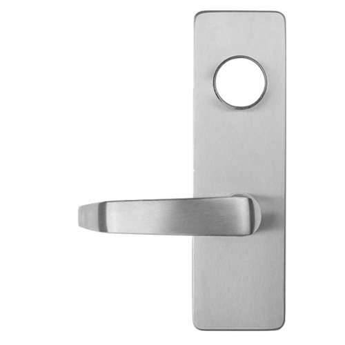 Detex 08DS LHR 626 D Lever Trim with Cylinder Hole Left Hand Reverse for 10/20/21/27 Series Devices S Lever Style Satin Chrome 08DS LHR 626