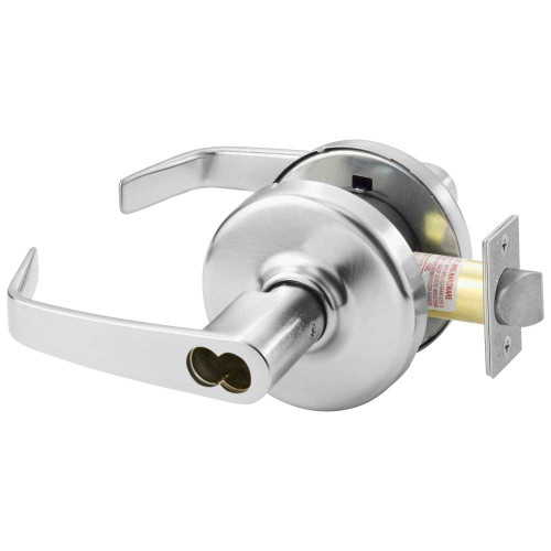 Corbin Russwin CL3161 NZD 626 CL7 Grade 1 Entry/Office Cylindrical Lock Newport Lever D Rose LFIC Less Core Satin Chrome Finish Non-handed CL3161 NZD 626 CL7