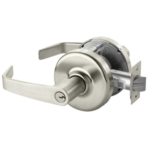 Corbin Russwin CL3329 NZD 619 Grade 1 Hotel/Motel Cylindrical Lock Newport Lever Conventional Cylinder Satin Nickel Finish Non-handed CL3329 NZD 619