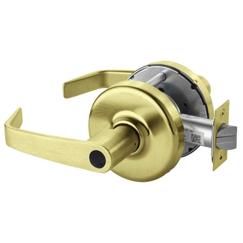 Corbin Russwin CL3351 NZD 606 LC Grade 1 Entrance/Office Cylindrical Lock Newport Lever Conventional Less Cylinder Satin Brass Finish Non-handed CL3351 NZD 606 LC
