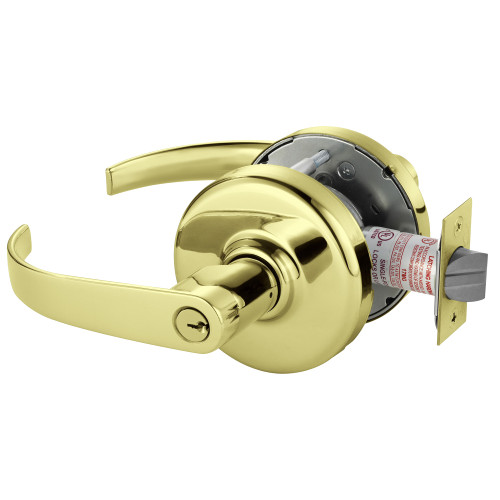 Corbin Russwin CL3351 PZD 605 Grade 1 Entrance/Office Cylindrical Lock Princeton Lever Conventional Cylinder Bright Brass Finish Non-handed