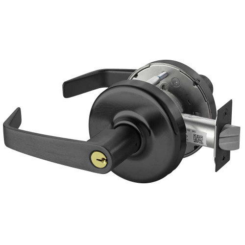 Corbin Russwin CL3357 NZD 722 Grade 1 Storeroom/Closet Cylindrical Lock Newport Lever Conventional Cylinder Flat Black Finish Non-handed CL3357 NZD 722