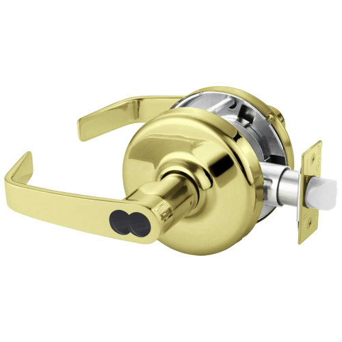 Corbin Russwin CL3551 NZD 605 CL6 Grade 1 Entrance/Office Cylindrical Lock Newport Lever LFIC Less Core Bright Brass Finish Non-handed CL3551 NZD 605 CL6