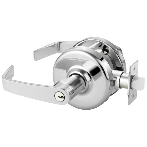 Corbin Russwin CL3551 NZD 625 Grade 1 Entrance/Office Cylindrical Lock Newport Lever Conventional Cylinder Bright Chrome Finish Non-handed CL3551 NZD 625