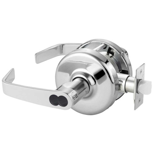 Corbin Russwin CL3551 NZD 625 CL6 Grade 1 Entrance/Office Cylindrical Lock Newport Lever LFIC Less Core Bright Chrome Finish Non-handed CL3551 NZD 625 CL6