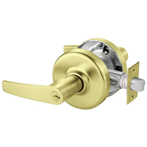 Corbin Russwin CL3557 AZD 606 Grade 1 Storeroom/Closet Cylindrical Lock Armstrong Lever Conventional Cylinder Satin Brass Finish Non-handed CL3557 AZD 606
