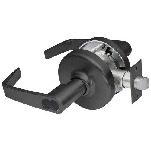 Corbin Russwin CL3557 NZD 722 CL6 Grade 1 Storeroom/Closet Cylindrical Lock Newport Lever LFIC Less Core Flat Black Finish Non-handed CL3557 NZD 722 CL6