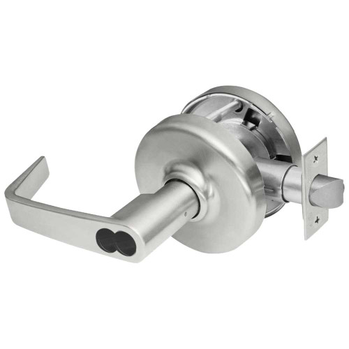 Corbin Russwin CL3581 NZD 626 CL7 Grade 1 Keyed Lever x Blank Plate Cylindrical Lock Newport Lever LFIC Less Core Satin Chrome Finish Non-handed CL3581 NZD 626 CL7