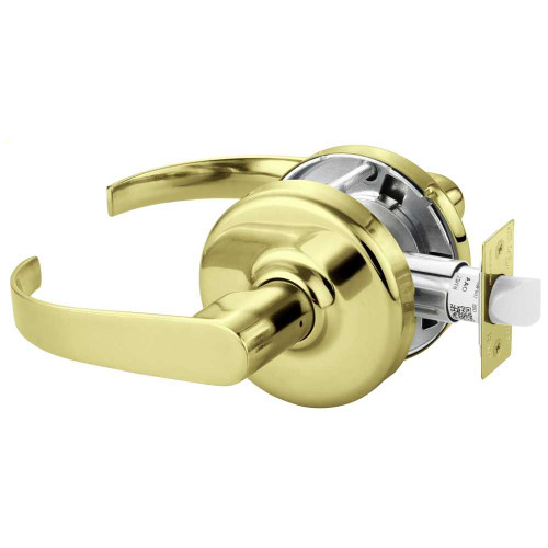 Corbin Russwin CL3810 PZD 605 Grade 2 Passage or Closet Cylindrical Lock Princeton Lever Bright Brass Finish Non-handed CL3810 PZD 605