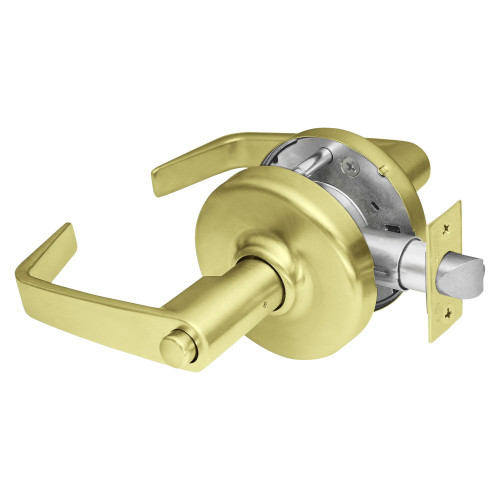 Corbin Russwin CL3820 NZD 606 Grade 2 Privacy Bedroom or Bathroom Cylindrical Lock Newport Lever Satin Brass Finish Non-handed