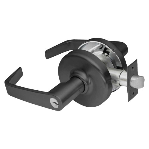 Corbin Russwin CL3851 NZD BSP Grade 2 Entrance or Office Cylindrical Lock Newport Lever Conventional Cylinder Black Suede Powder Coat Finish Non-Handed CL3851 NZD BSP