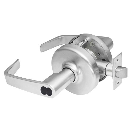Corbin Russwin CL3855 NZD 626 CL7 Grade 2 Classroom Cylindrical Lock Newport Lever Corbin Russwin 7-Pin LFIC Less Core Satin Chrome Finish Non-handed CL3855 NZD 626 CL7