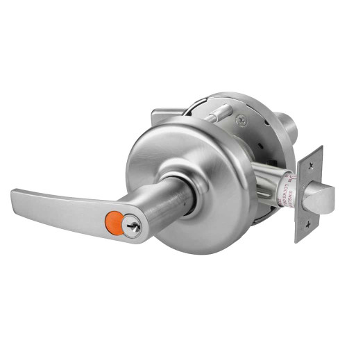 Corbin Russwin CL3857 AZD 626 CT6R Grade 2 Storeroom or Closet Cylindrical Lock Armstrong Lever Corbin Russwin 6-Pin LFIC Red Construction Core Satin Chrome Finish Non-handed CL3857 AZD 626 CT6R