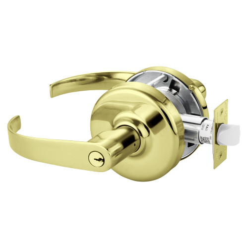 Corbin Russwin CL3857 PZD 605 Grade 2 Storeroom or Closet Cylindrical Lock Princeton Lever Conventional Cylinder Bright Brass Finish Non-handed