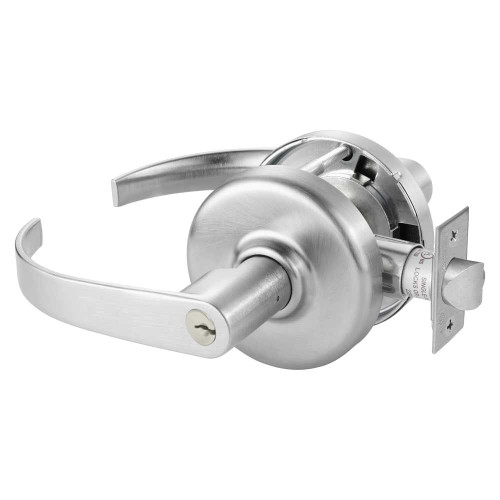Corbin Russwin CL3857 PZD 626 Grade 2 Storeroom or Closet Cylindrical Lock Princeton Lever Conventional Cylinder Satin Chrome Finish Non-handed CL3857 PZD 626