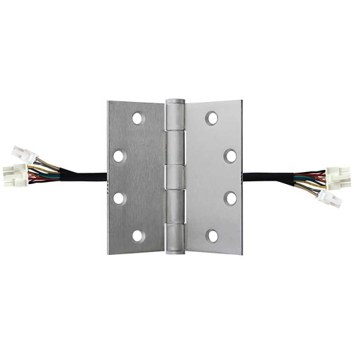 Stanley CEFBB168-58 5X4-1/2 26D Five Knuckle Concealed Conductor Ball Bearing Architectural Hinge Steel Full Mortise Heavy Weight 5 by 4-1/2 Square Corner 8-Wire Satin Chrome CEFBB168-58 5X4-1/2 26D