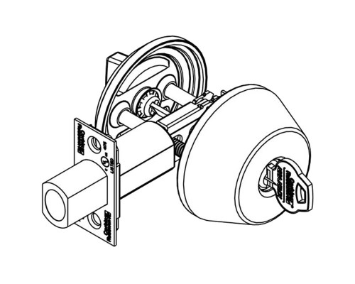 Corbin Russwin DL2211 605 Grade 2 Cylinder x Blank Deadbolt Conventional Cylinder Bright Brass Finish Non-Handed DL2211 605