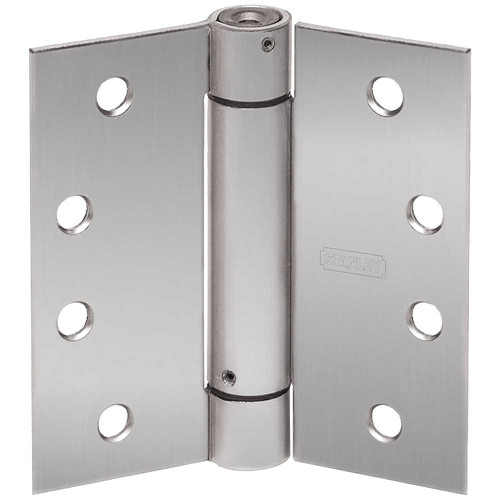 Stanley 2060R 4-1/2X4 26D Standard Weight Spring Hinge Steel or Stainless Steel 4-1/2 by 4 Square Corner Removable Pin Satin Chrome 2060R 4-1/2X4 26D
