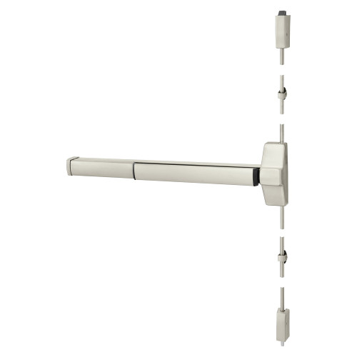 Corbin Russwin ED5400A 619 W048 MELR Surface Vertical Rod Exit Device 48 Fire Rated Motorized Latch Retraction Satin Nickel ED5400A 619 W048 MELR
