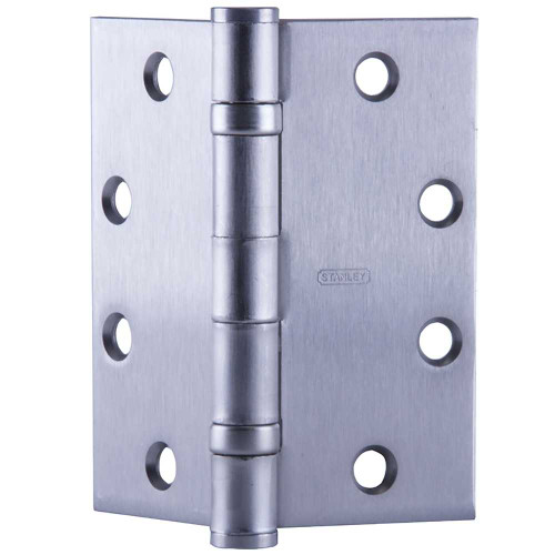 Stanley CEFBB179-58 4-1/2X4 26D Five Knuckle Concealed Conductor Ball Bearing Architectural Hinge Steel Full Mortise Standard Weight 4-1/2 by 4 Square Corner 8-Wire Satin Chrome CEFBB179-58 4-1/2X4 26D