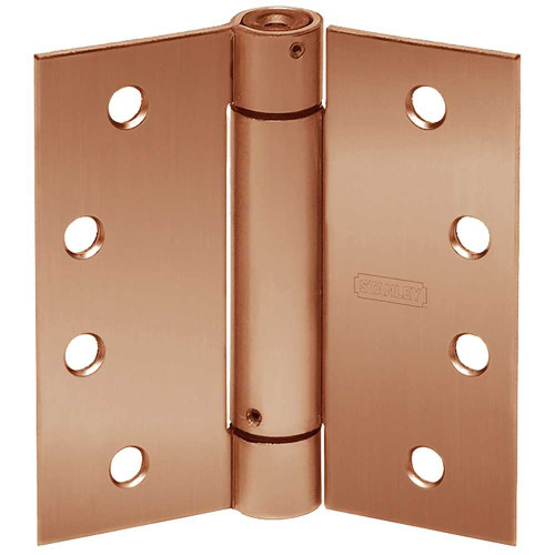 Stanley 2060R 4-1/2X4-1/2 10 Standard Weight Spring Hinge Steel or Stainless Steel 4-1/2 by 4-1/2 Square Corner Removable Pin Satin Bronze Clear Coated 2060R 4-1/2X4-1/2 10