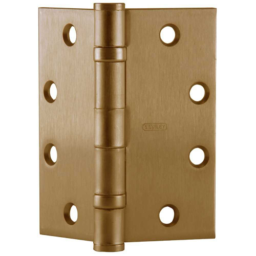 Stanley CEFBB179-54 4-1/2X4-1/2 4 Five Knuckle Concealed Conductor Ball Bearing Architectural Hinge Steel Full Mortise Standard Weight 4-1/2 by 4-1/2 Square Corner 4-Wire Satin Brass Finish CEFBB179-54 4-1/2X4-1/2 4