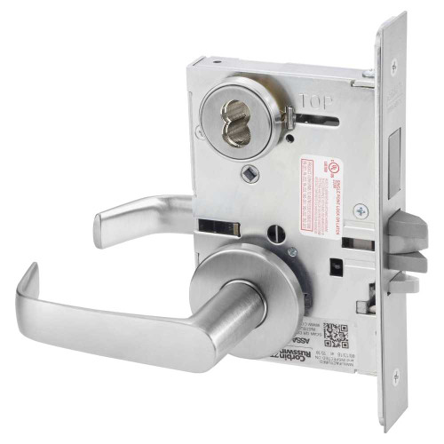 Corbin Russwin ML2029 NSA 626 CL6 Hotel or Motel Mortise Lock NS Lever A Rose 6-Pin LFIC Less Core Satin Chrome ML2029 NSA 626 CL6