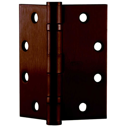 Stanley CEFBB179-54 4-1/2X4 10B Five Knuckle Concealed Conductor Ball Bearing Architectural Hinge Steel Full Mortise Standard Weight 4-1/2 by 4 Square Corner 4-Wire Dark Oxidized Satin Bronze Oil Rubbed CEFBB179-54 4-1/2X4 10B