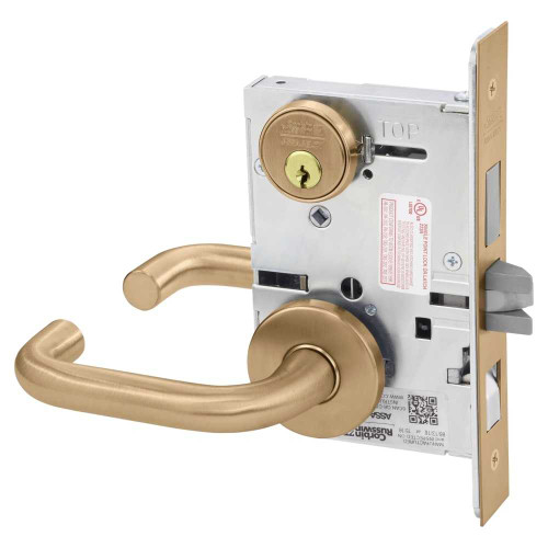 Corbin Russwin ML2048 LWB 612 Entrance or Apartment Mortise Lock LW Lever B Rose Satin Bronze ML2048 LWB 612